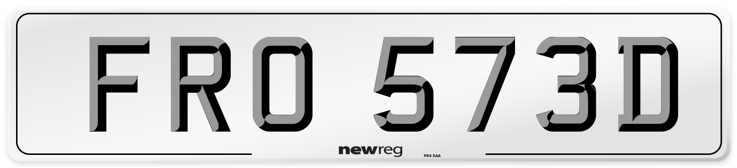 FRO 573D Number Plate from New Reg